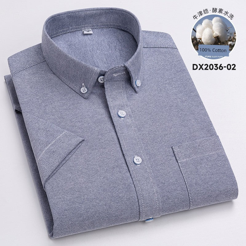 Casual Oxford Men's Short-Sleeved Dress Shirts