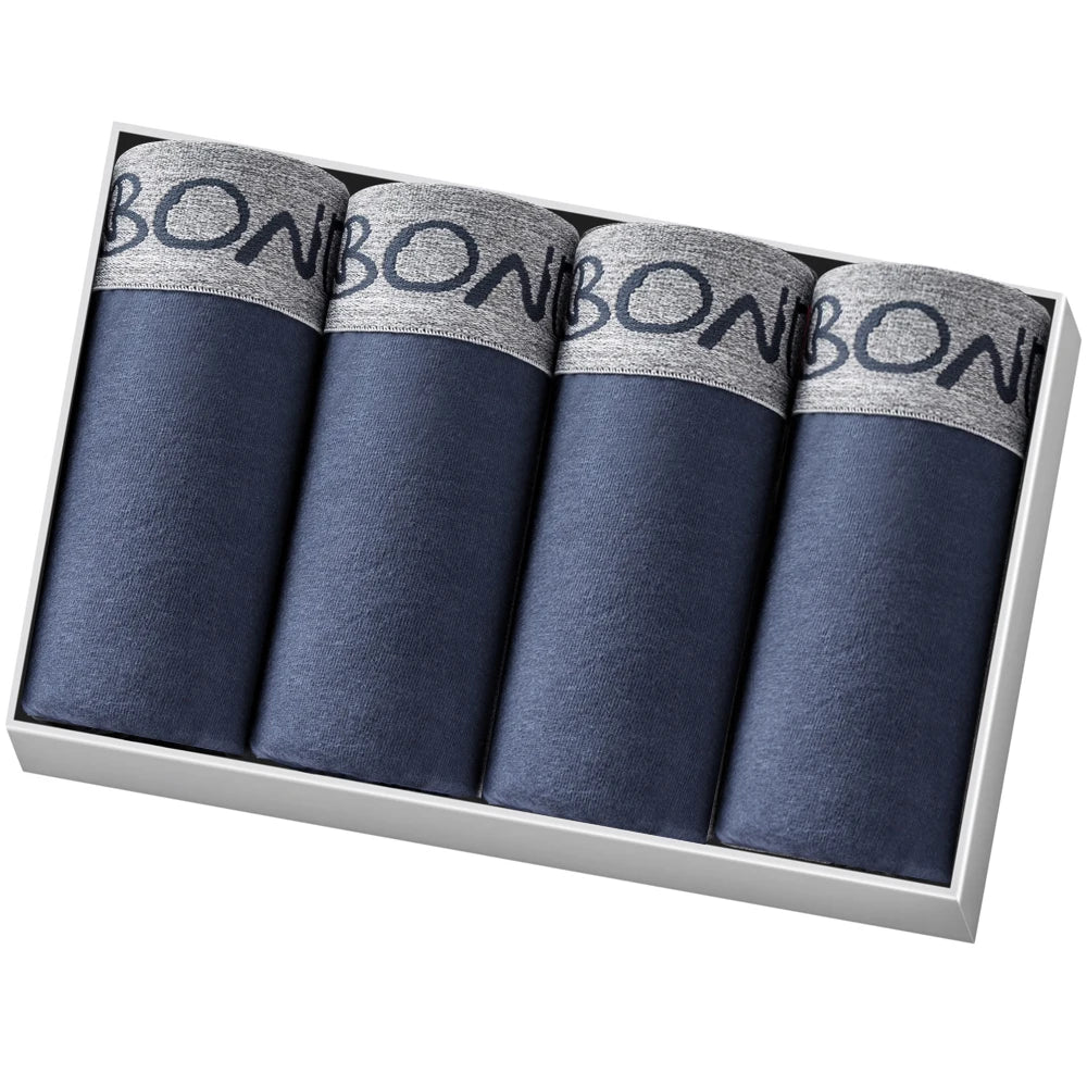 4pcs Men Underwear Cotton Boxer Shorts