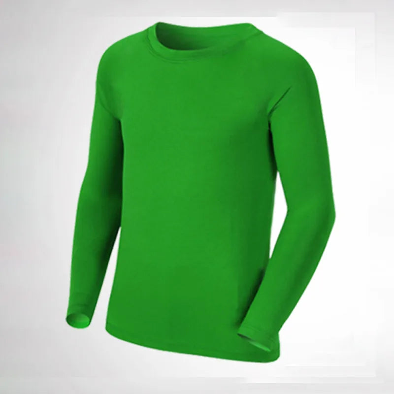 Kids Children Boy Girl Compression Running Long T Shirt Fitness Sport Basketball Football Gym Sportswear Soccer Clothes 25