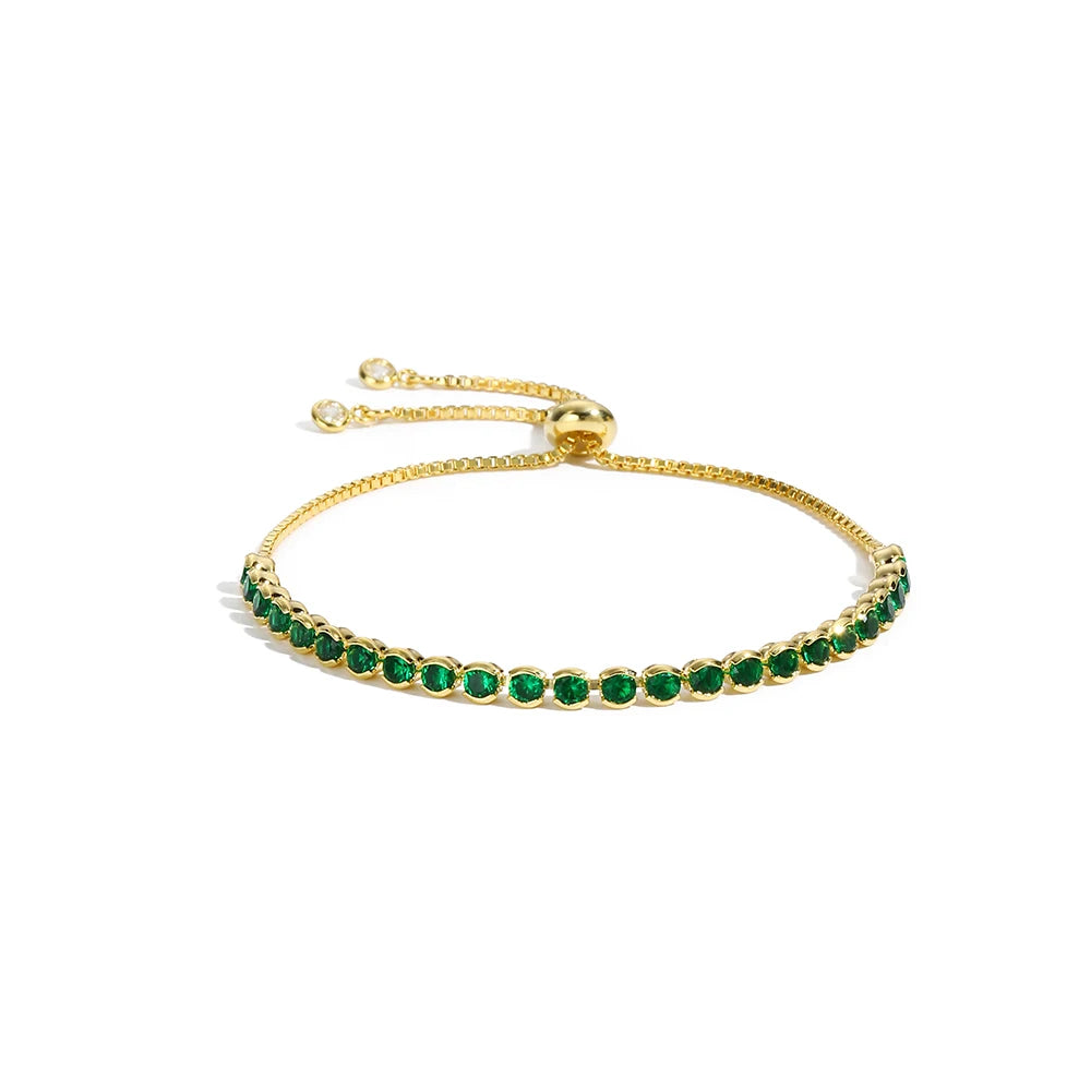 Mix Style Green Micro-inlaid Zircon Tennis Bracelet for Women 2025 New Men Bracelet Homme Jewelry Accessories Wholesale