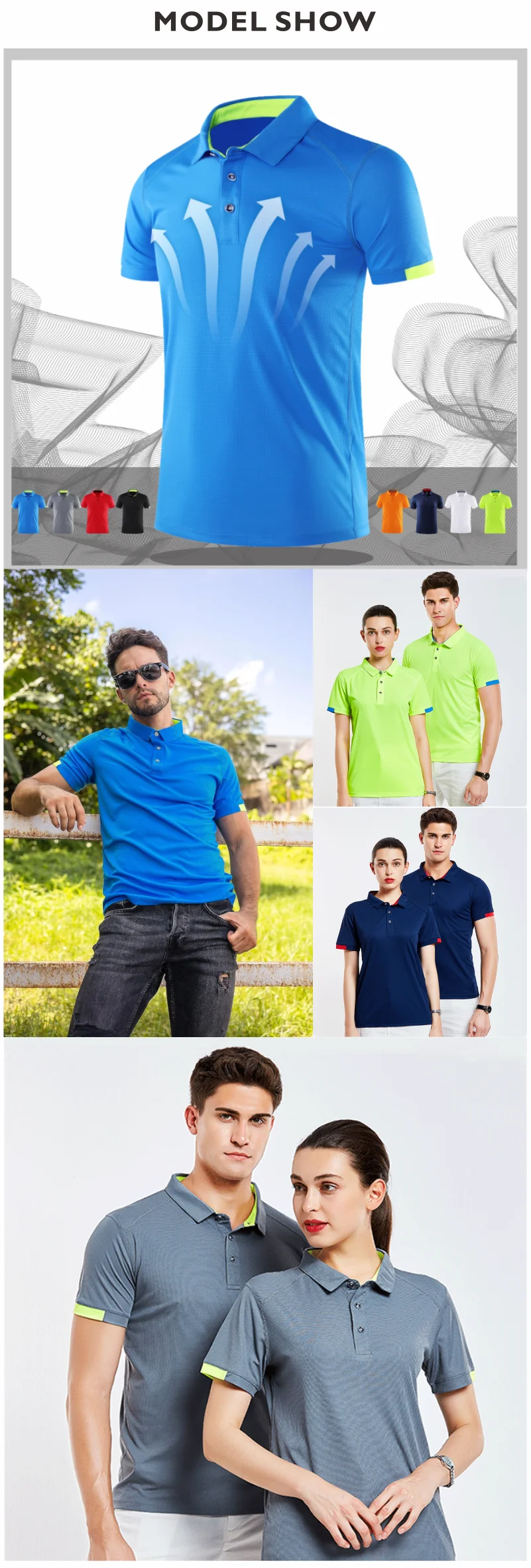 Customizable Diy Logo Quick-drying Polo Shirt For Men & Women Hiking Cycling Camping Outdoor Sports Group Clothing