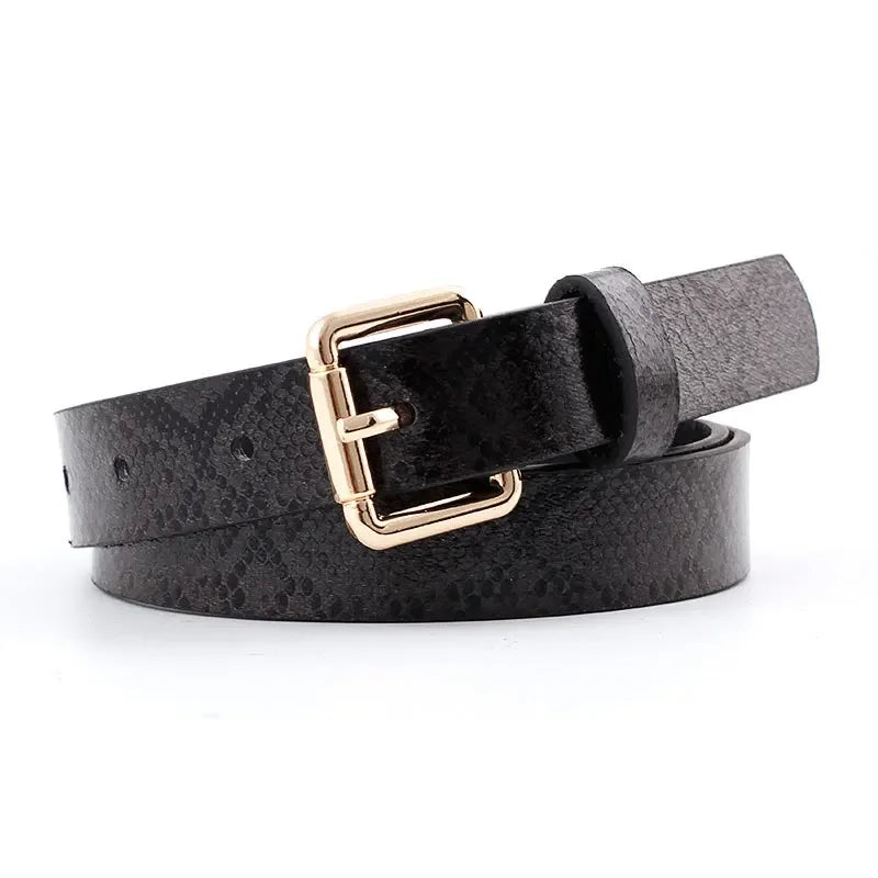 High Quality Women Retro Pu Leather Snake Skin texture Waist Belt