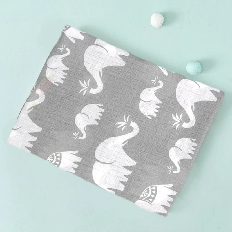 110cm Baby Swaddle Blanket Wrap Burping Clothes Dual Layers Muslin Blankets Boy Girl Organic Soft Cotton