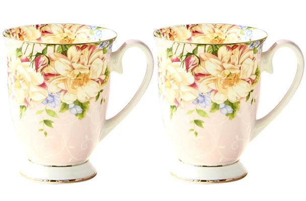 300ML, bone china ceramic coffee mug, tazas cafe floral painting, present creative ceramic tea cup, vintage tea ceremony