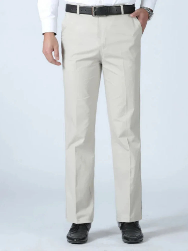 100% Cotton Summer Thin Suit Men's Casual Pants Thick Classic Stretch Trousers