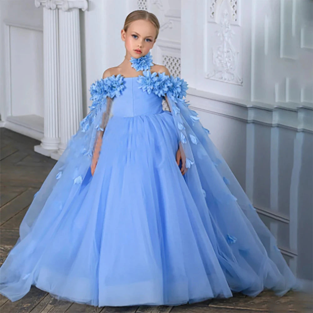 Princess Flower Wedding Party Dress For Girls