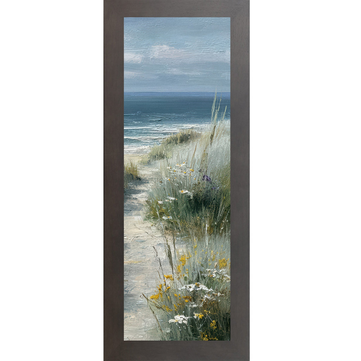 Coastal Path Right Panel Wall Art – Beach Dune Narrow Portrait Scenic Decor (SB928)
