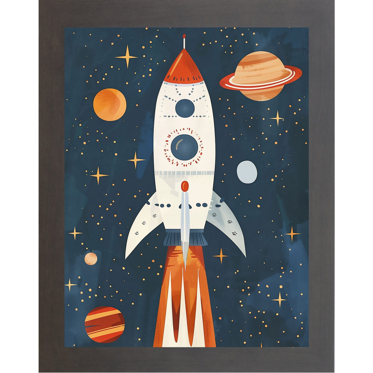 Rocket Ship Space Wall Art – No Words Boys Room Nursery Decor (SB265)