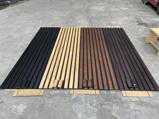 Solid Wood Acoustic Slat Wall Panels (Broad Strip)