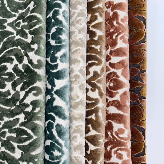 SOPHIA – Damask Cut Velvet Upholstery Fabric By The Yard
