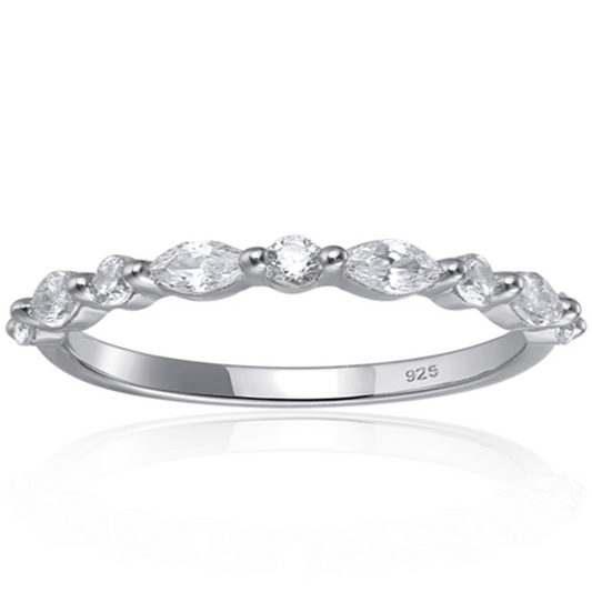 Rosalind Stackable Ring in Silver - Effortlessly Stacks or Stands Alone!