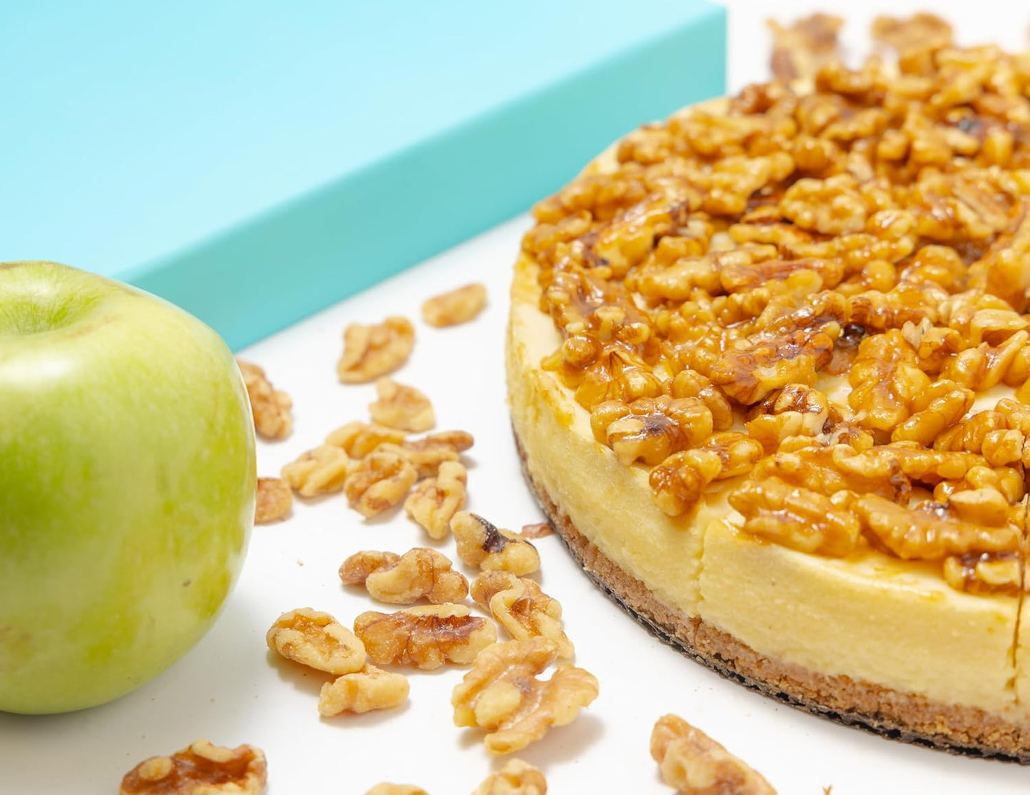 Andy Anand Sugar-Free Caramel Apple Cheesecake 9" 2.8 lbs. Keto & Diabetic Friendly, No Added Sugar. Real California Cream Cheese, Artisan, Reusable Tray