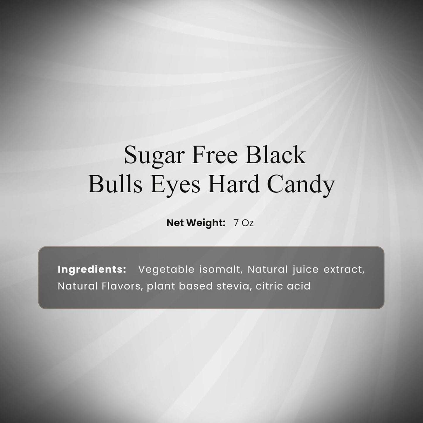 Andy Anand Sugar Free Black Bulls Eyes Hard Candy – Copper Kettle Boiled, Aspartame Free, Non-GMO, Gluten Free, Keto, 25 Pc