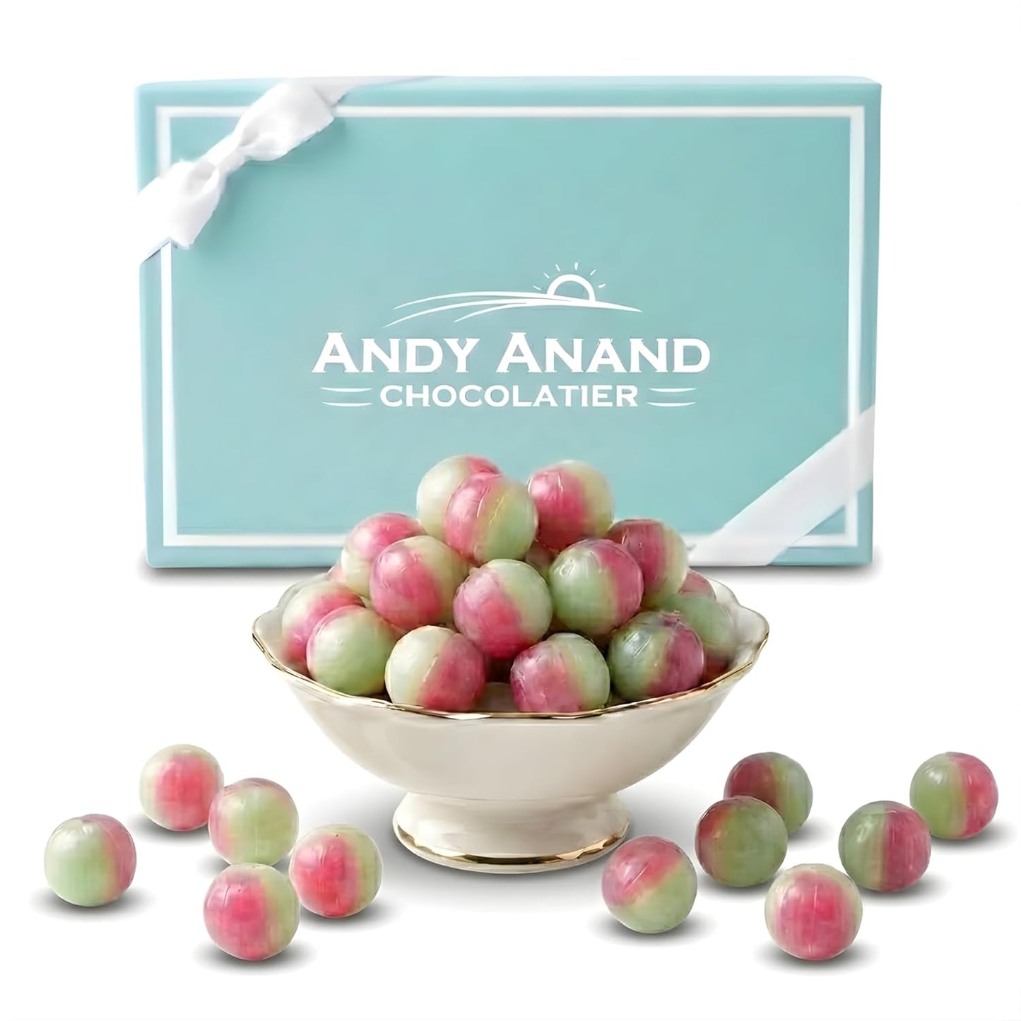 Andy Anand Sugar Free Rosy Apple Hard Candy – Copper Kettle Boiled, Aspartame Free, Non-GMO, Gluten Free, Keto & Diabetic Friendly, 25 Pc