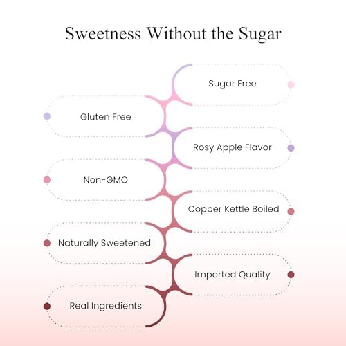 Andy Anand Sugar Free Rosy Apple Hard Candy – Copper Kettle Boiled, Aspartame Free, Non-GMO, Gluten Free, Keto & Diabetic Friendly, 25 Pc