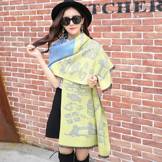 Women's Extra Large Scarf Long Double-Sided all season