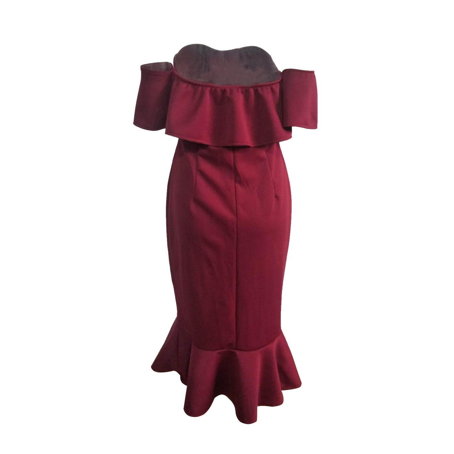 Women's Off Shoulder Lotus Leaf Dress