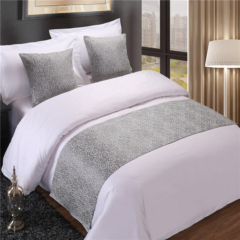 Hotel Bedding Decorative Cloth Bed Runner Bedspread Pure Color