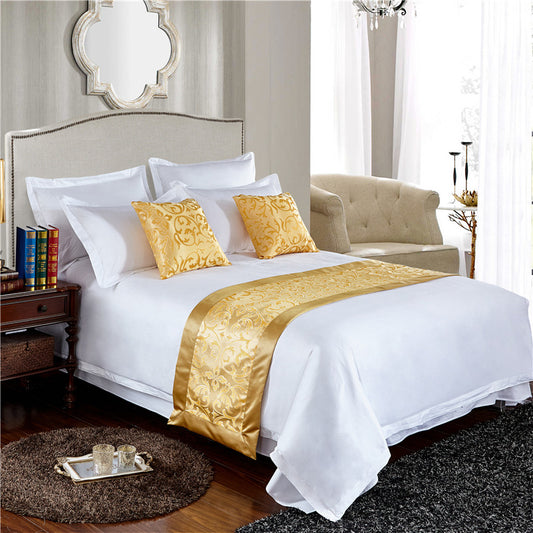 Hotel Bedding Decorative Cloth Bed Runner Bedspread Pure Color
