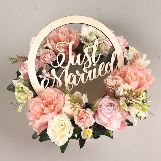 30cm Artificial Floral Car Wedding Wreath Decoration