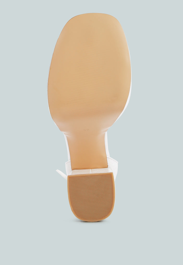 Tempt Me Croc Textured High Block Heel Sandals