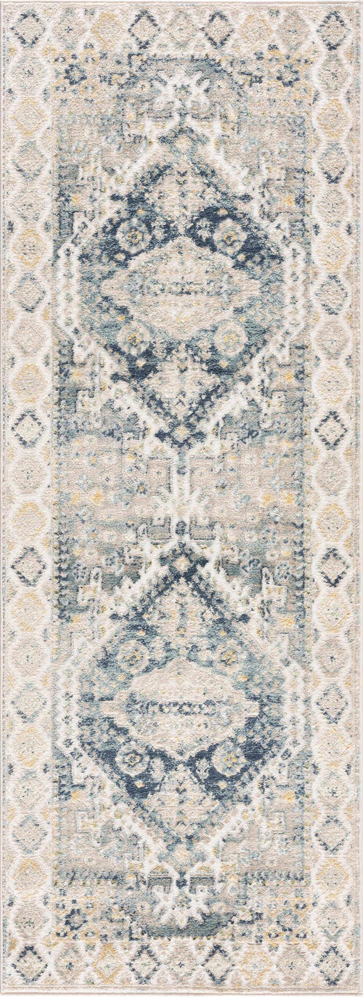 Brend Blue Medallion Area Rug - Clearance