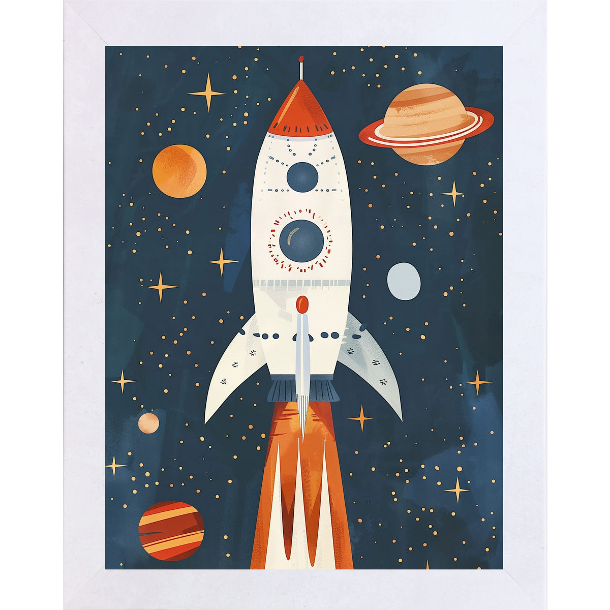 Rocket Ship Space Wall Art – No Words Boys Room Nursery Decor (SB265)