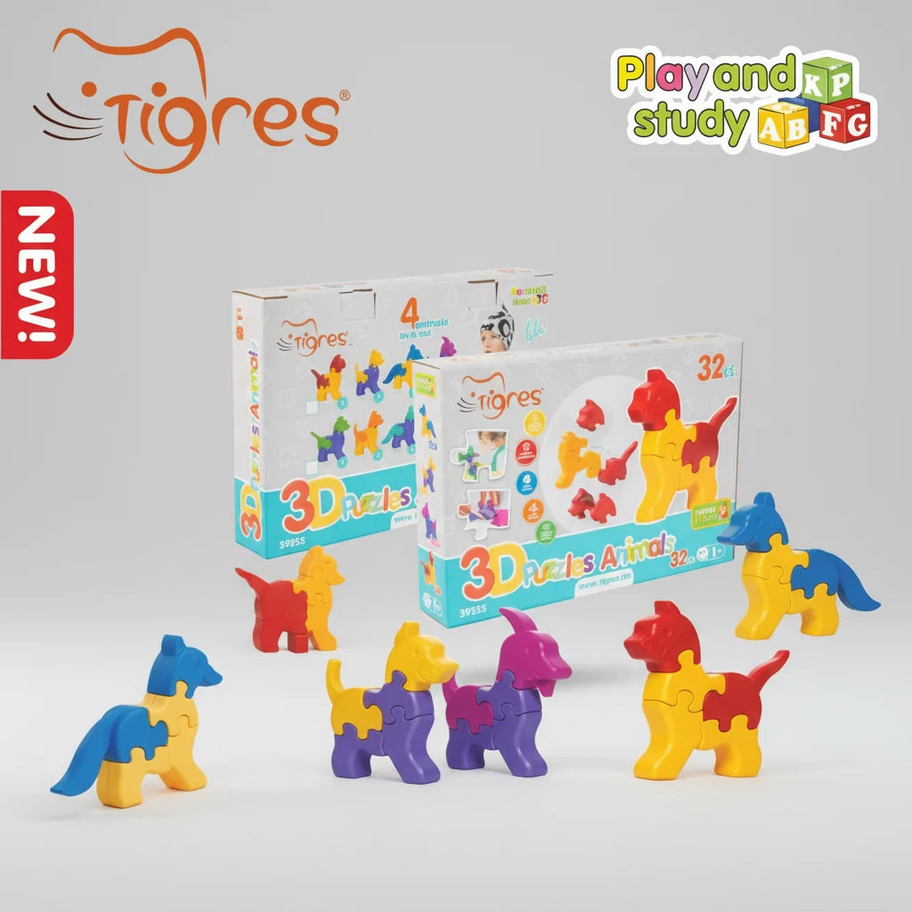 Educational Toy 3D puzzles "Animals", 32 el, Tigres