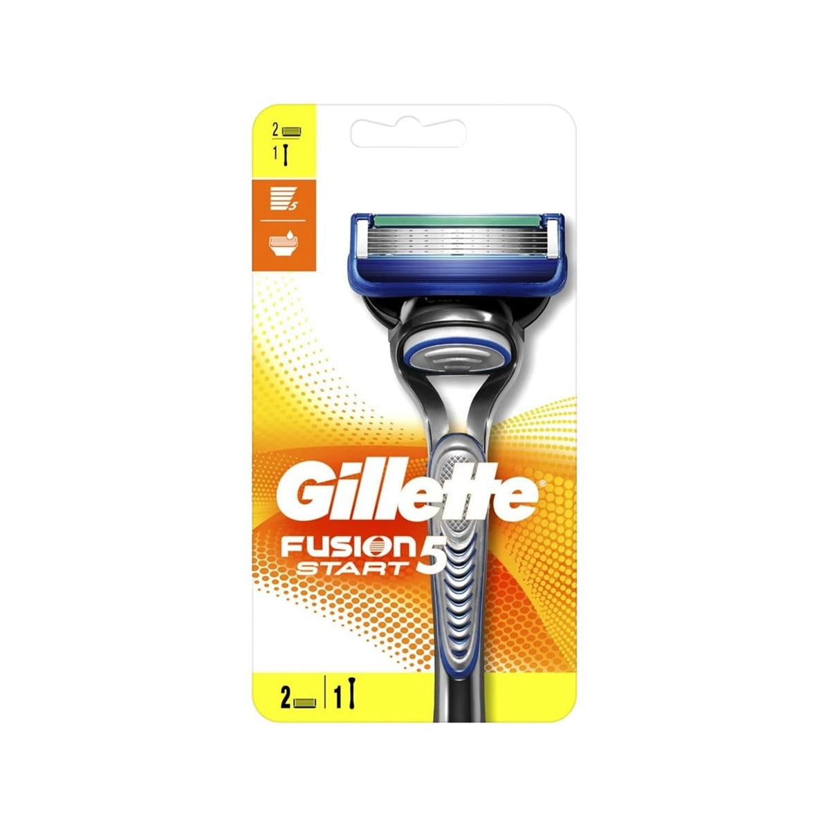 Gillette Fusion5 Start Electric Razor with 2 Replacement Blades - Men's Grooming Shaving Kit