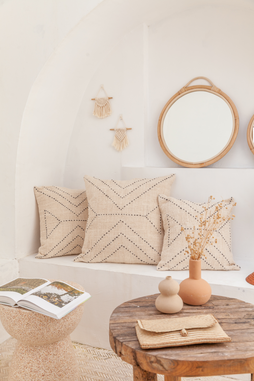 Modern Rattan Mirror