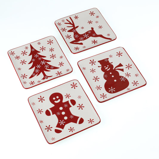 Winterfest  8-Inch Salad Plates | Dessert Plates  Set of 4