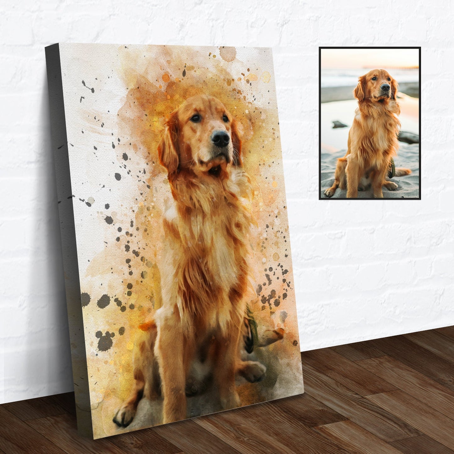 Pet Watercolor Portrait Custom Wall Art