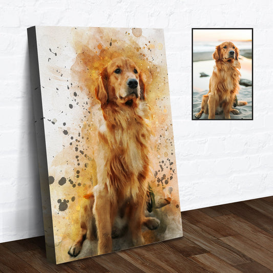 Pet Watercolor Portrait Custom Wall Art