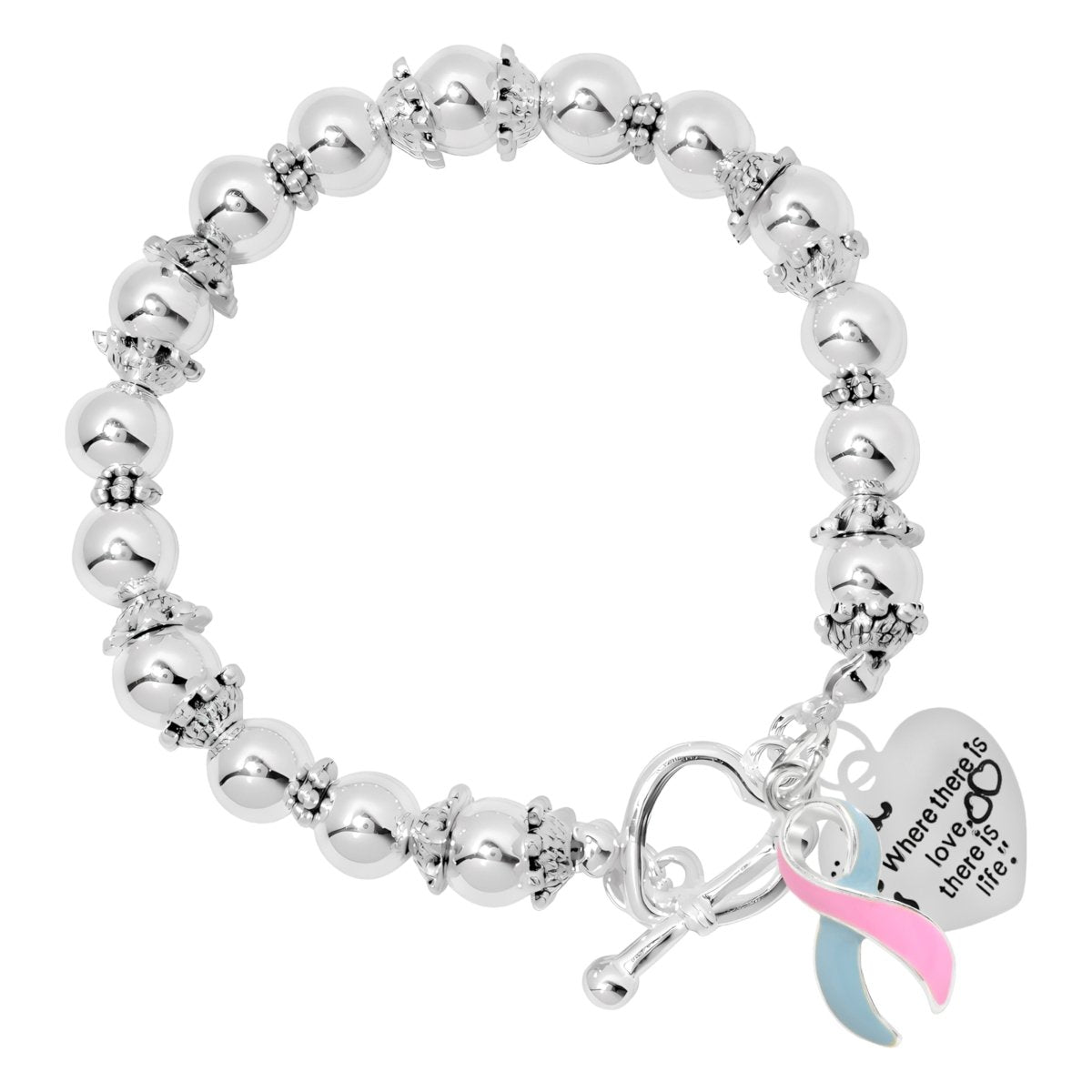 Where There is Love Pink & Blue Ribbon Bracelets