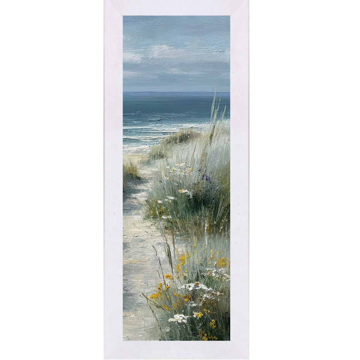 Coastal Path Right Panel Wall Art – Beach Dune Narrow Portrait Scenic Decor (SB928)