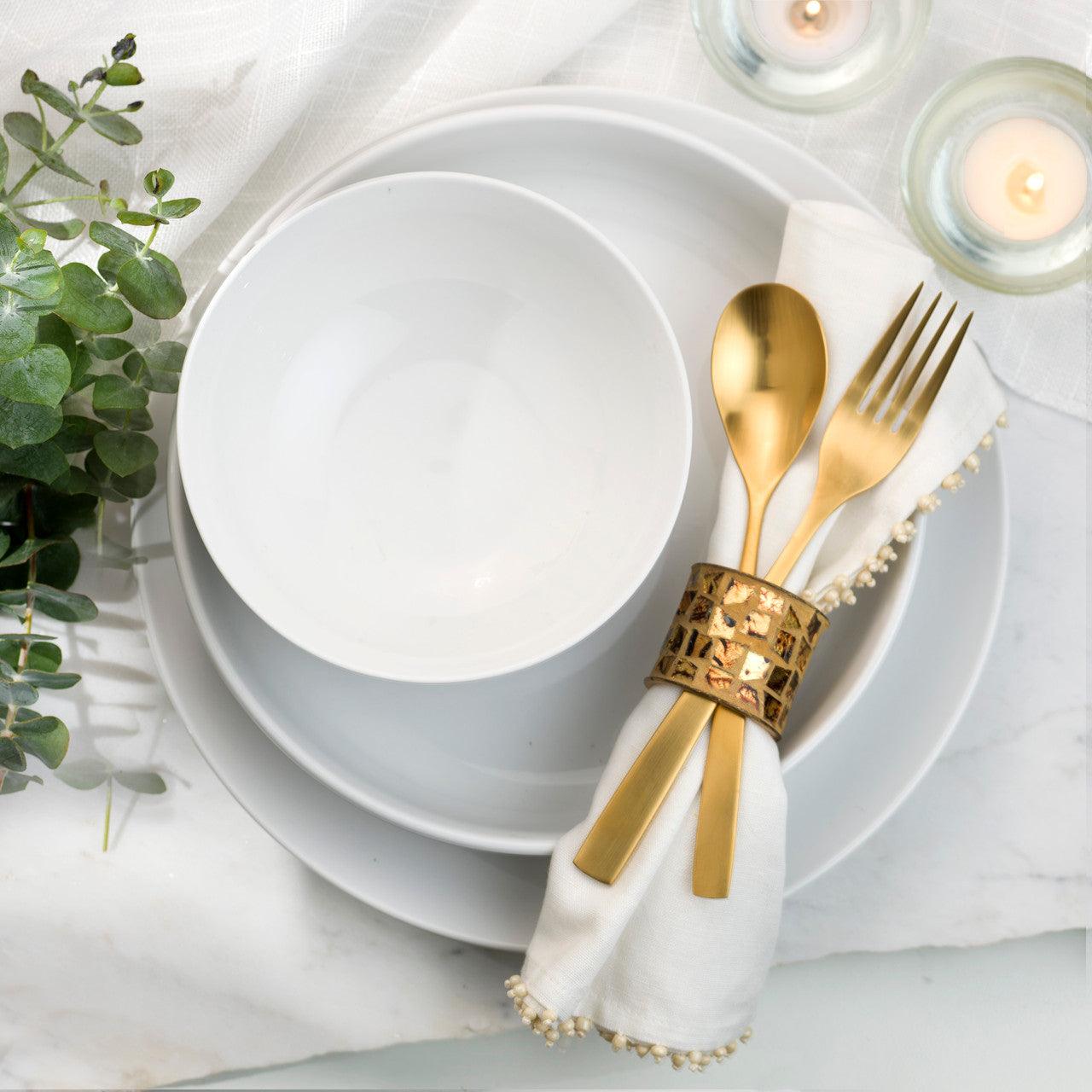 White Essential 12 Piece Entree Bowl Dinnerware Set