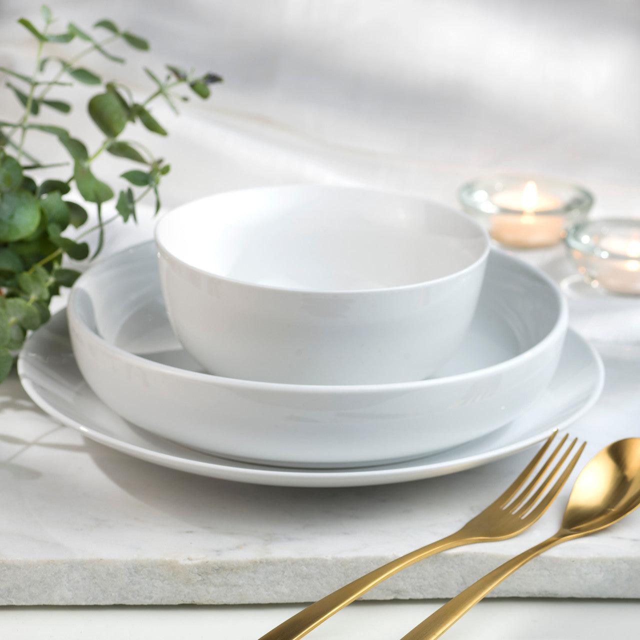 White Essential 12 Piece Entree Bowl Dinnerware Set