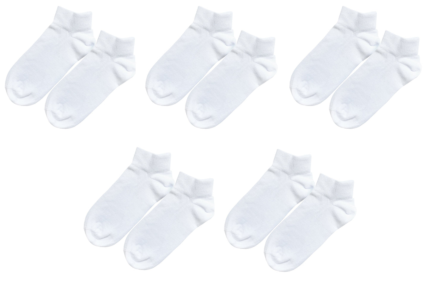98% ORGANIC COTTON Kid's Ankle Socks (5-pack). Ages 5 Through 12.