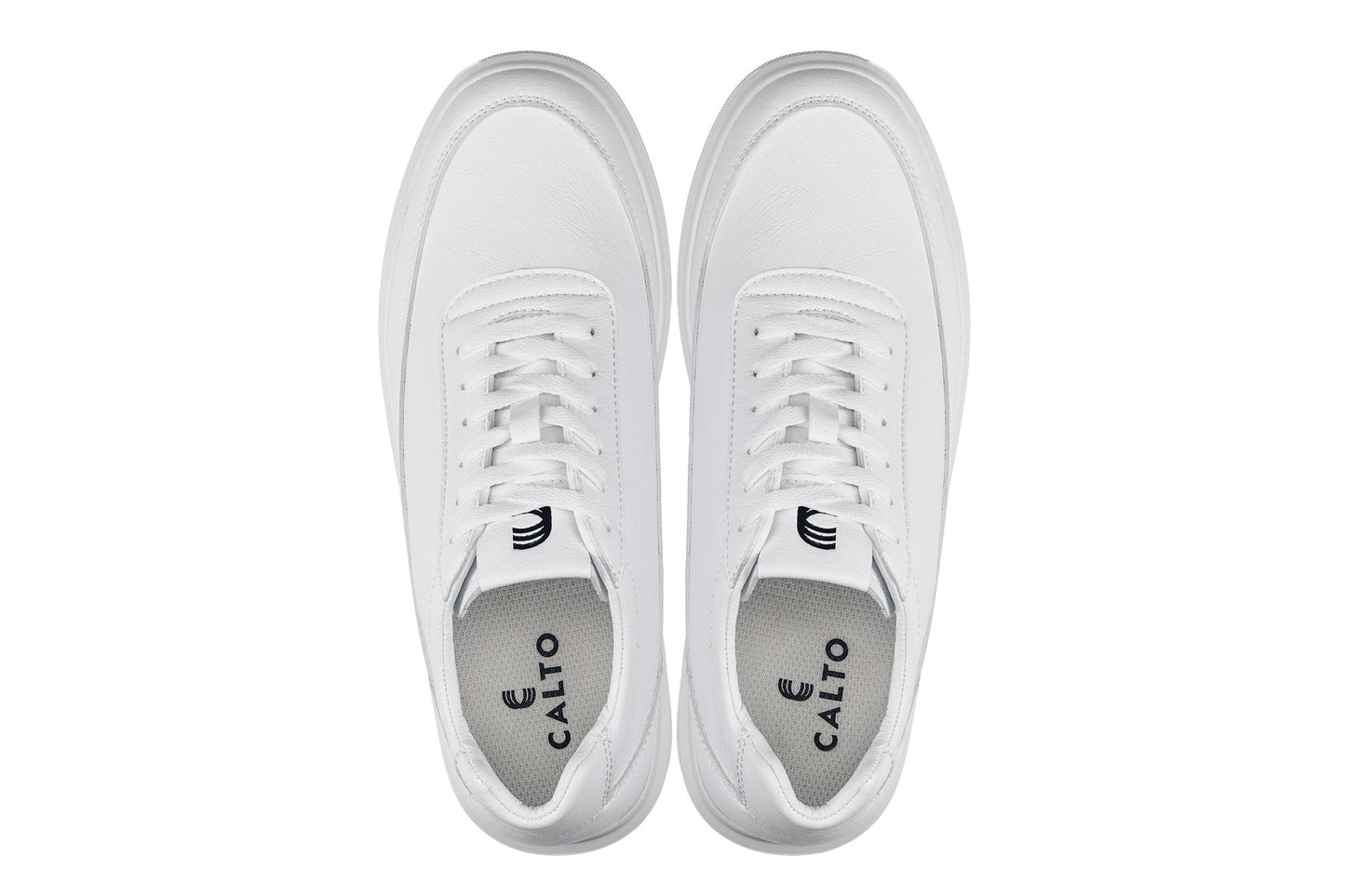 CALTO - X1647 - 2.8 Inches Taller (Pure White) - Lightweight Sneakers