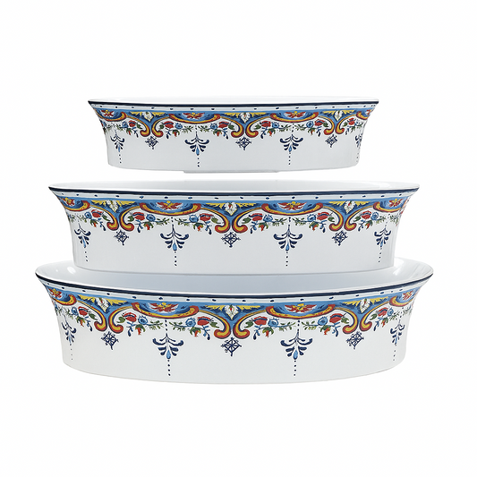 Zanzibar Oven to Table  Stoneware Oval Dishes , Set of 3