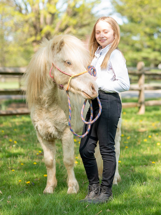 Girl's Denim Knee Patch Tread Breech Riding Pants