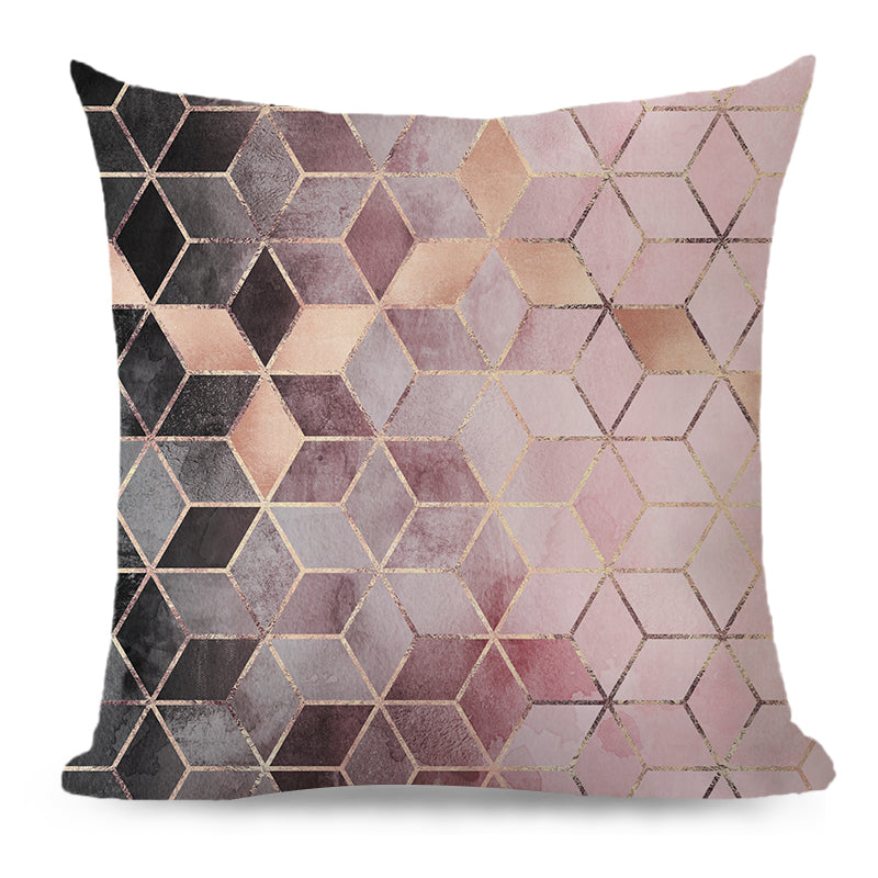 Throw Pillow Cover with 450g Insert, geometric, 18X18, Decorative Cushion – Fancy & Stacy