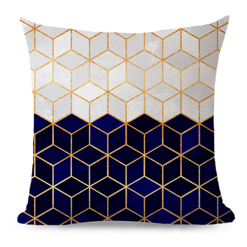 Throw Pillow Cover with 450g Insert, geometric, 18X18, Decorative Cushion – Fancy & Stacy