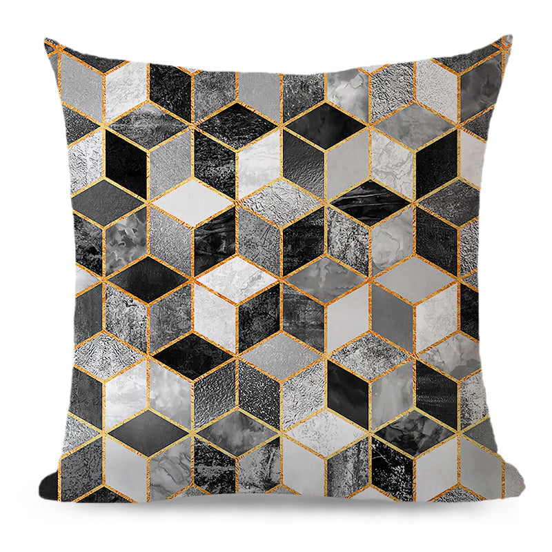 Throw Pillow Cover with 580g Insert, geometric, 20X20, Decorative Cushion – Fancy & Stacy