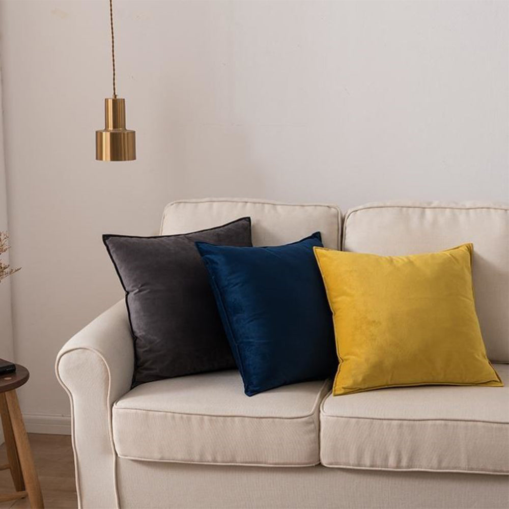 Throw Pillow Cover with 450g Insert, dark-grey, velvet, 20X20, Decorative Cushion – Fancy & Stacy