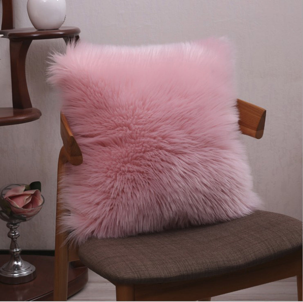 Throw Pillow Cover with 450g Insert, Purple, faux fur, 16, Decorative Cushion – Fancy & Stacy