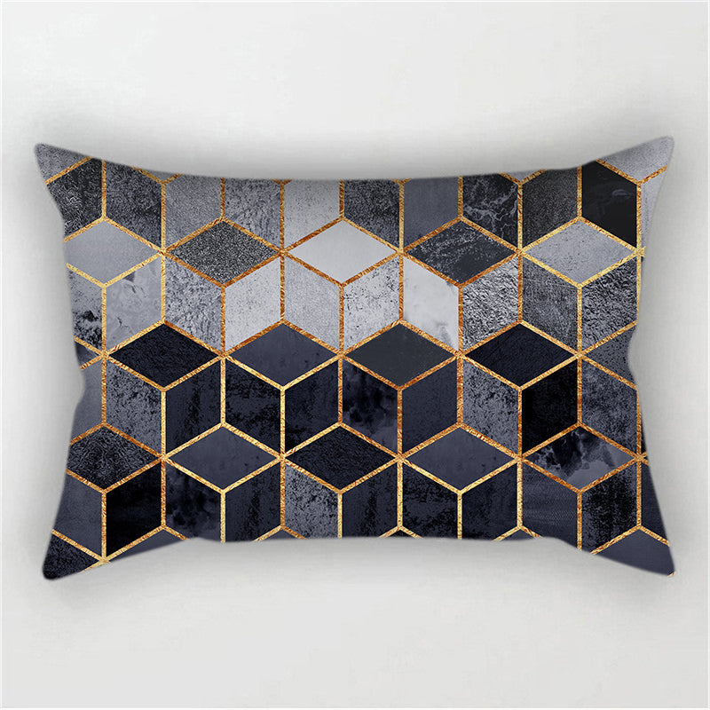 Throw Pillow Cover with 330g Insert, geometric, 12X20, Decorative Cushion – Fancy & Stacy