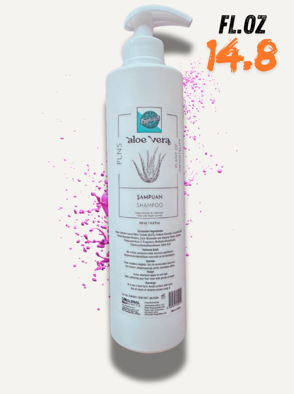 Roomsium Aloe Vera Shampoo 14.8 Fl Oz Vegan Paraben Free