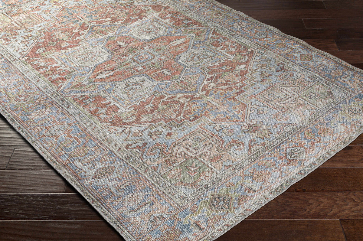 Maayon Medallion Rust Washable Area Rug