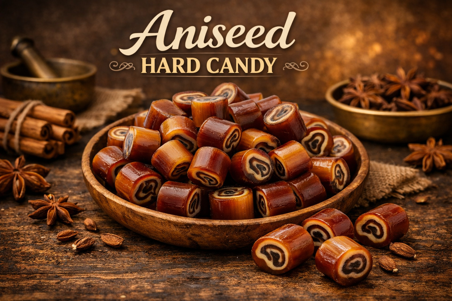 Andy Anand Sugar Free Aniseed Rock Hard Candy – Copper Kettle Boiled, Aspartame Free, Non-GMO, Gluten Free, Keto, 25 Pc